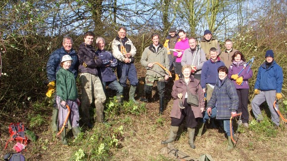 Volunteers at the Bar Hill nature reserve in Cambridgeshire