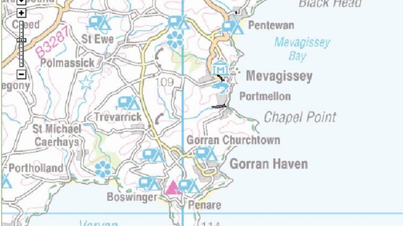 The environment agency map showing the areas the alert is in place.