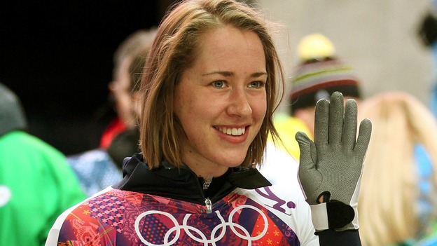 Britain's Lizzy Yarnold competing in the women's skeleton at the Sochi Winter Olympics