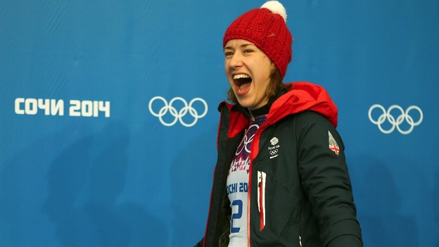 Ms Yarnold showed obvious delight at her victory after four rounds of skeleton racing