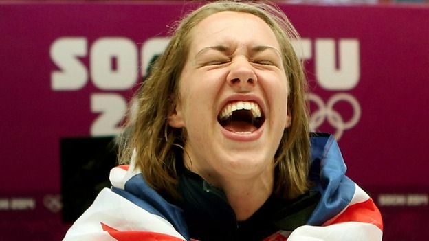 Lizzy Yarnold has won gold at the women's skeleton event in Sochi