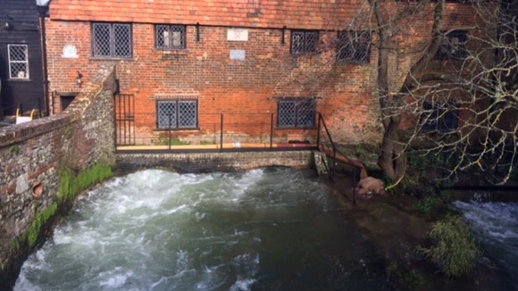 Water has been diverted to try and protect riverside properties.