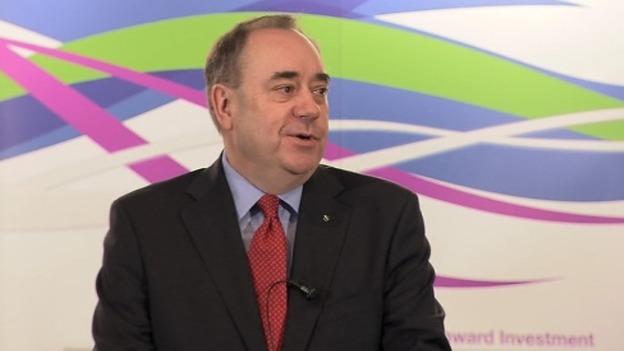 Alex Salmond speaking to business leaders today.