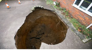 A 30ft-deep sinkhole opened up High Wycombe.