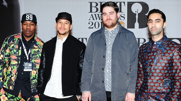 Rudimental on the Brit Awards red carpet.