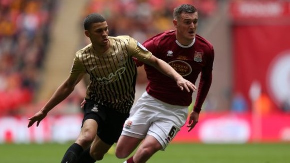 Lee Collins, seen here in last year's play-off final defeat against Bradford City, has been ruled out for the season.