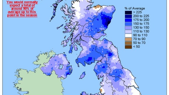 The Met Office said the UK had experienced the wettest winter on record.