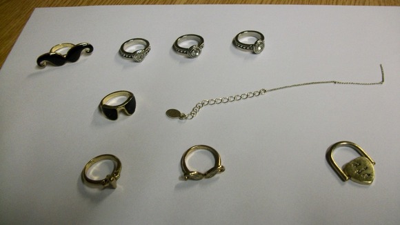 The collection of jewellery found in Southend