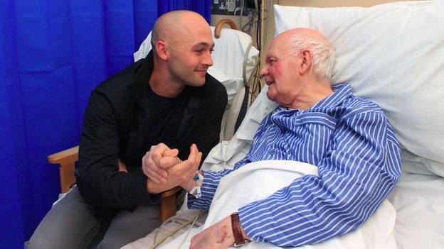Corporal Jonathan Rodgers visits Derrick Broome