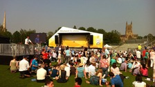 Celebrations at Worcester County Cricket Club ended day 6 of the Olympic Torch Relay