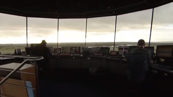 Air traffic control at Newcastle airport.