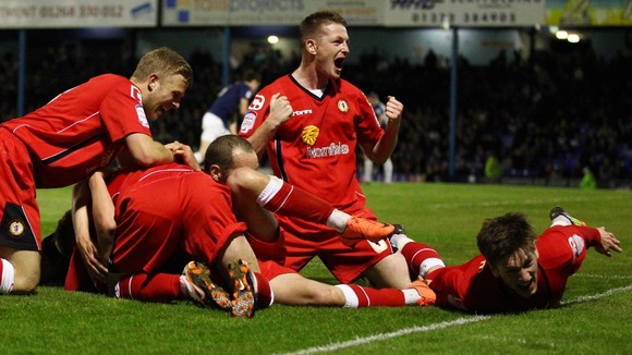 Crewe players celebrating