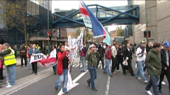 A previous EDL march in Birmingham