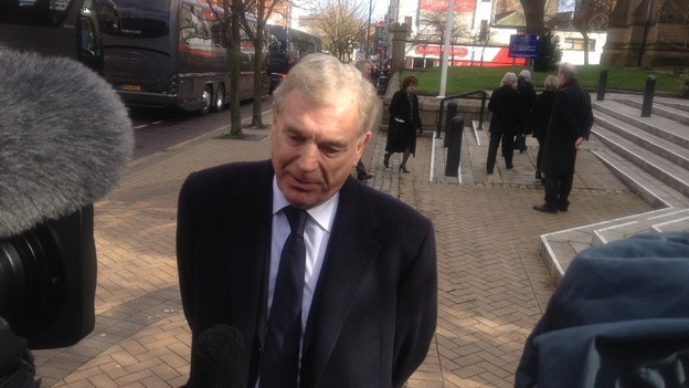 Trevor Brooking speaks to the press in Preston