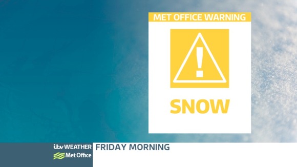Met Office warning issued for snow on Friday morning