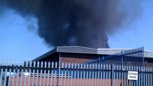 Plumes of smoke from the fire