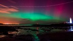 Aurora Borealis over St Mary's Lighthouse, Whitley Bay.