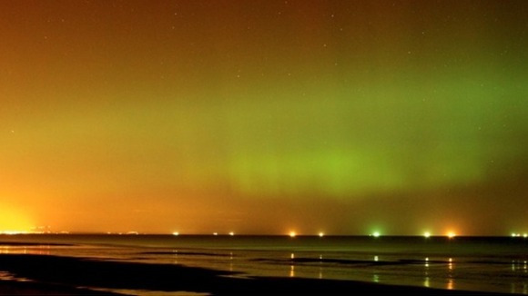 The skies above Saltburn lit up last night.
