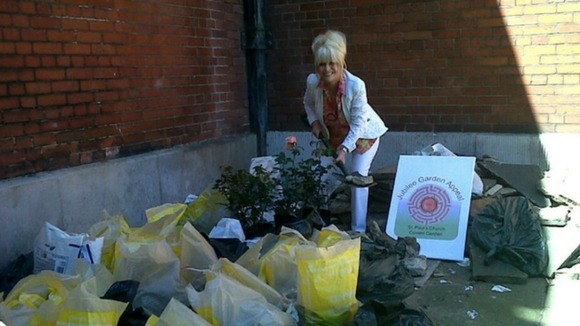 Barbara Windsor in garden