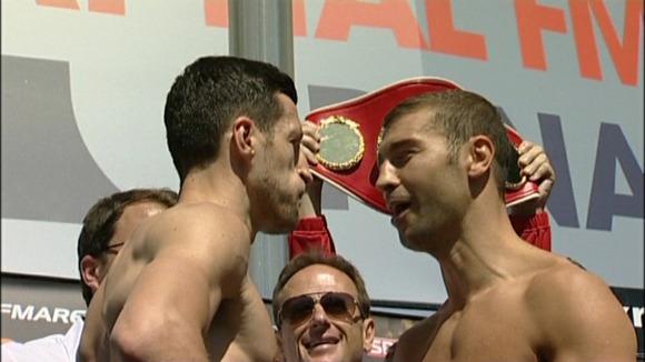 Face to face- both men prepare for the big fight