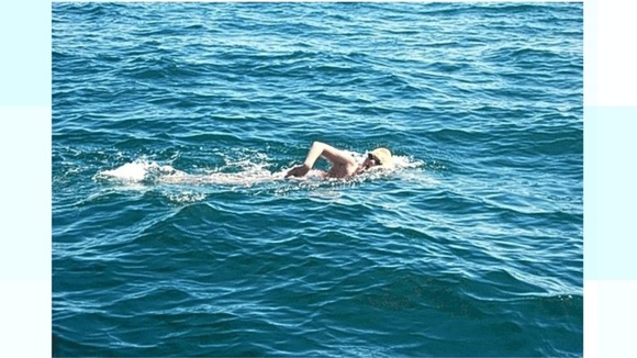 Charley swimming