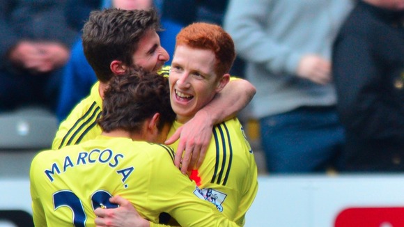 Sunderland players celebrated semi-final win over Manchester United.