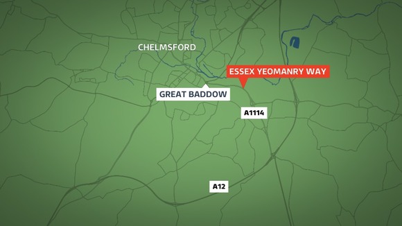 Map showing Great Baddow