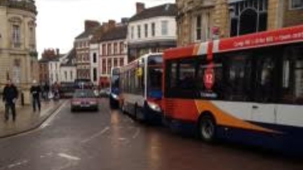 Northampton town centre is gridlocked.