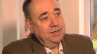 Scottish First Minister Alex Salmond speaking to ITV News' Martin Geissler.