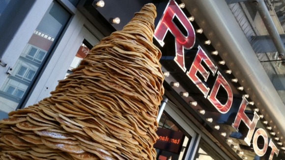 A bid to create the UK's biggest stack of pancakes was held in Nottingham