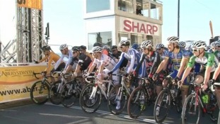 cyclists at start line
