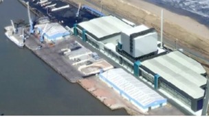 An artist's impression of the planned biomass plant.