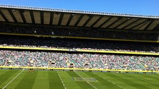 Twickenham pitch Aviva Premiership half time