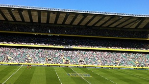 Twickenham pitch Aviva Premiership half time