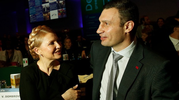 Ukrainian opposition politicians Yulia Tymoshenko and Vitali Klitschko.