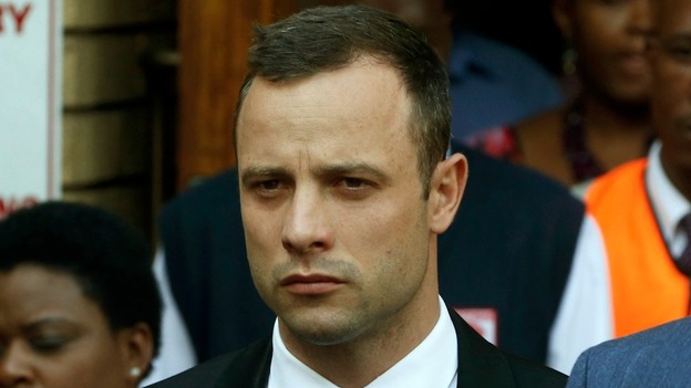 Oscar Pistorius pictured yesterday at the courthouse in Pretoria.