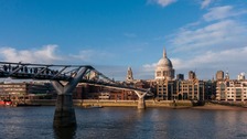 Millenium Bridge and St. Paul's cathedral