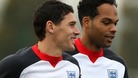 England's Gareth Barry with club and international team-mate Joleon Lescott