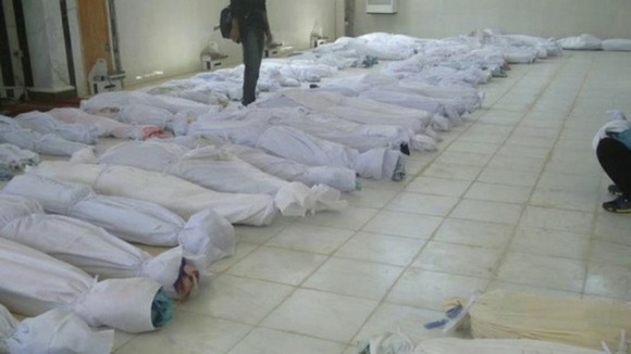 Anti-government protesters claim these are the bodies of protesters killed by government forces