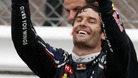 Red Bull driver Mark Webber, of Australia, celebrates after winning the Monaco Formula One Grand Prix at the Monaco racetrack, in Monaco