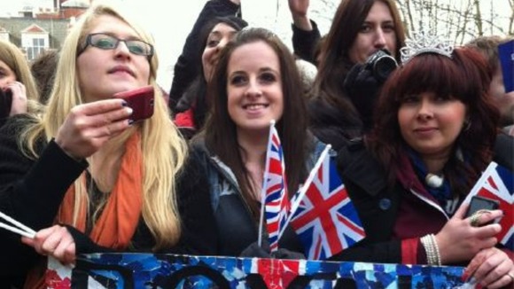 Students who've been here since 6am waiting for the royal party