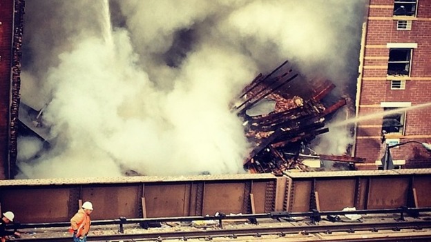 Building collapses in Harlem