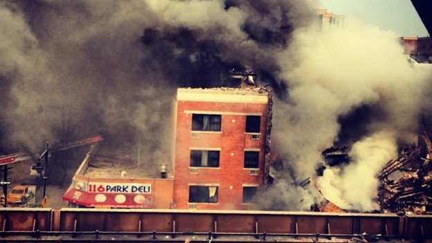 Building collapses in Harlem