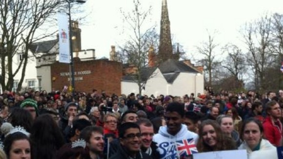 Waiting for the Royal party to arrive