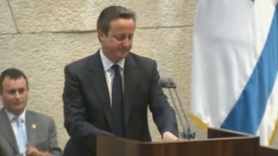 David Cameron addresses Israel's parliament, the Knesset.