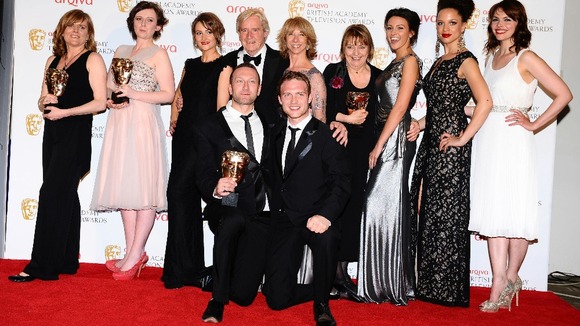 The cast of Coronation Street with their BAFTA Awards