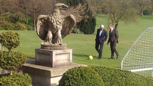 Russia's Ministry of Foreign Affairs released this image of John Kerry and Sergei Lavrov.