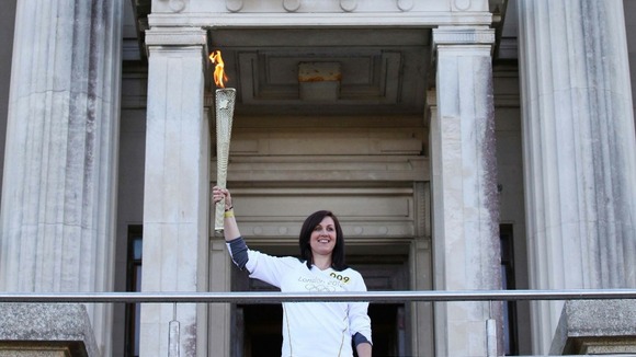Bridget James with her torch