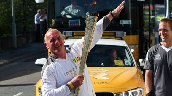 Douglas Bancroft with his torch