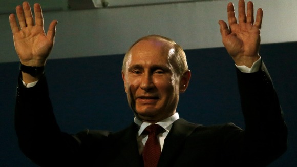 Vladimir Putin at the Sochi Paralympics closing ceremony.